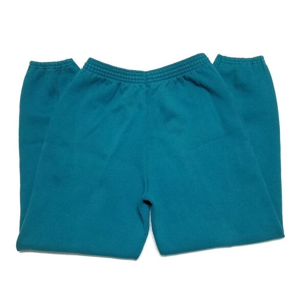 VINTAGE 90s Tultex High Rise Turquoise Joggers - Picture 7 of 10